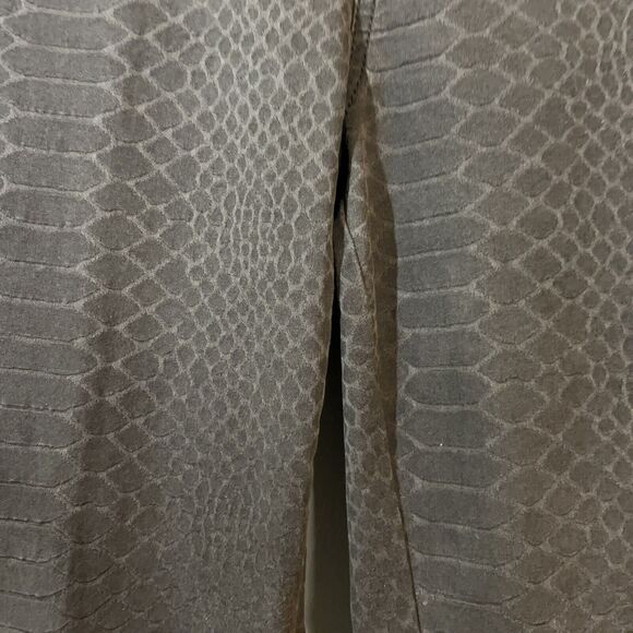 LAFAYETTE 148 Midrise Brown Croc Snake Print Straight Leg Pants Size 12 Stretch - Picture 3 of 7